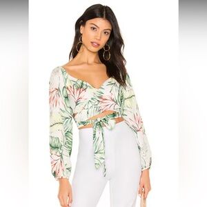 Superdown Piper Puff Sleeve Wrap Top